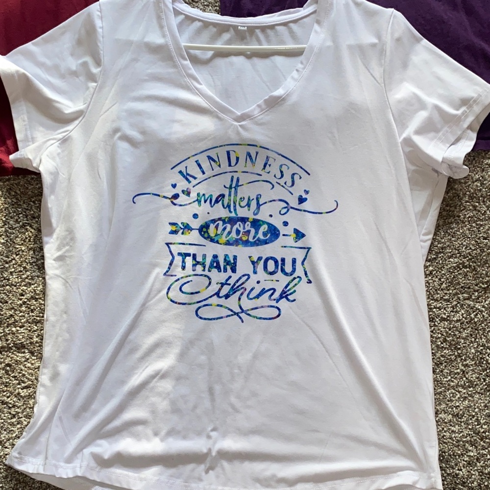 🖤 3 Graphic Tees - Burgundy, Purple & White - Picture 2 of 5